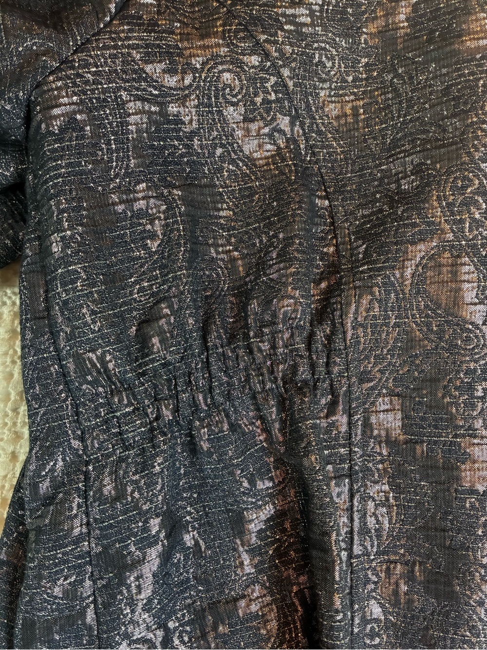 Alfred Dunner, Metallic Silver Gray Evening Jacket, Size 16P Petite - Picture 4 of 9